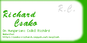 richard csako business card
