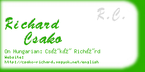 richard csako business card